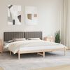 vidaXL Bedframe met Gevoerd Hoofdgedeelte Taupe 200 x 200 cm