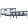 vidaXL Bedframe met 2 lades massief grenenhout grijs 160x200 cm