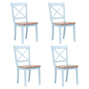 vidaXL Eetkamerstoelen 4 st massief rubberwood grijs en naturel