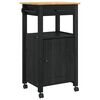 vidaXL Keuken Trolley MONZA Zwart 48 x 40 x 88,5 cm Massief Vurenhout