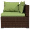 vidaXL 11-delige Loungeset met kussens poly rattan bruin