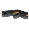 vidaXL 11-delige Loungeset met kussens poly rattan zwart