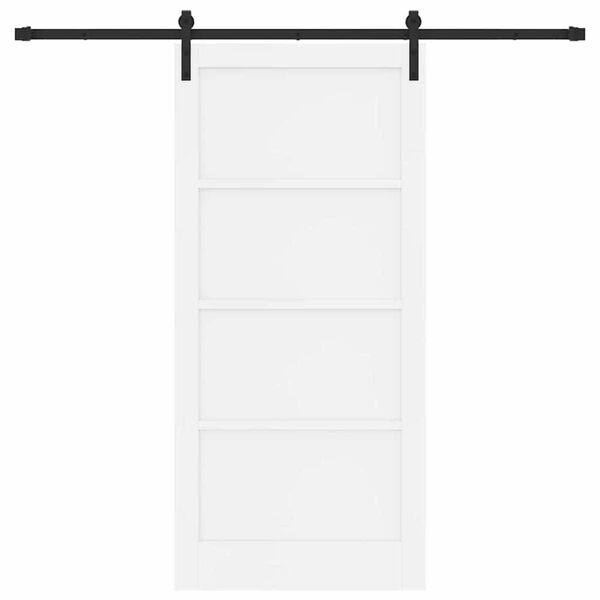 vidaXL Schuifdeur Wit 93 x 202 cm Massief grenenhout