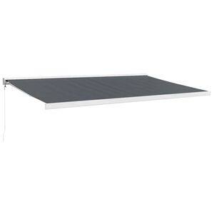 vidaXL Luifel uittrekbaar 5x3 m stof en aluminium antracietkleurig