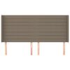 vidaXL Hoofdbord met randen 183x16x118/128 cm stof taupe