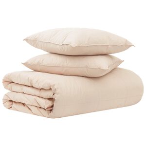 vidaXL Dekbedset 2 st 200 x 200 cm 250 gsm Natuurlijke Kapok Beige