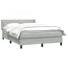 vidaXL Boxspring met matras fluweel lichtgrijs 140x210 cm