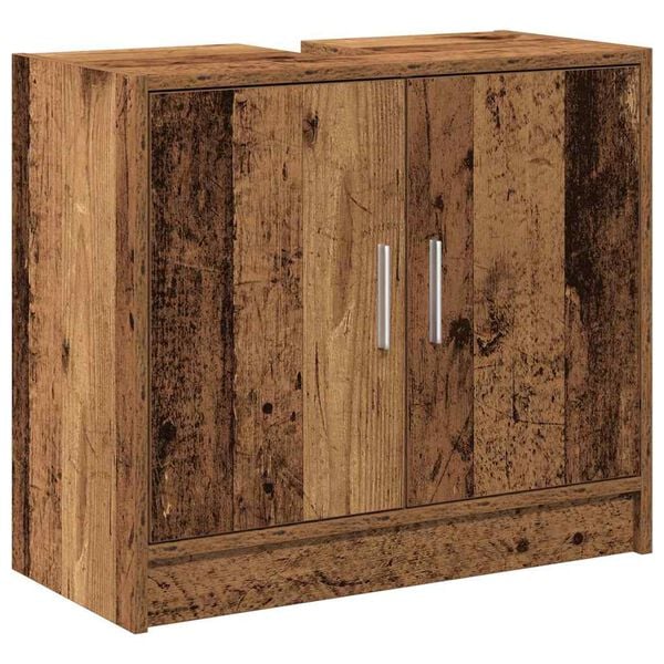 vidaXL Badkamer Kast met opslag Oud Hout 63 x 29 x 55 cm Bewerkt hout