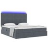 vidaXL Bed met LED-striplichten Donkergrijs 180 x 200 cm Fluweel