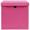 vidaXL Opbergboxen met deksel 10 st 32x32x32 cm stof roze