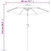 vidaXL Parasol 200x224 cm aluminium bordeauxrood