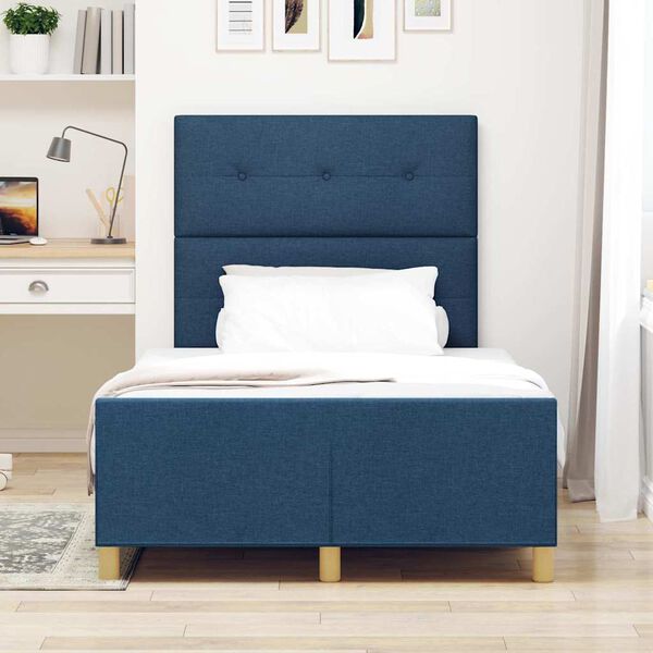 vidaXL Bedframe met hoofdeinde Blauw 120 x 190 cm Stof
