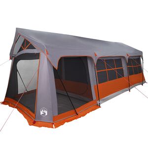 vidaXL Gezinstent 620 x 322 x 240 cm Polyester Grijs en Oranje