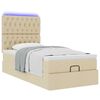 vidaXL Ottoman bed met matras en LED's 90x190cm stof cr&egrave;mekleurig