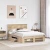 vidaXL Bedframe met hoofdeinde Sonoma Eiken 140 x 200 cm Bewerkt hout