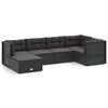 vidaXL 6-delige Loungeset met kussens poly rattan zwart