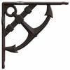 vidaXL Wandplank Beugels 12 st Antiek Bruin 21 x 21 x 3.5 cm Staal