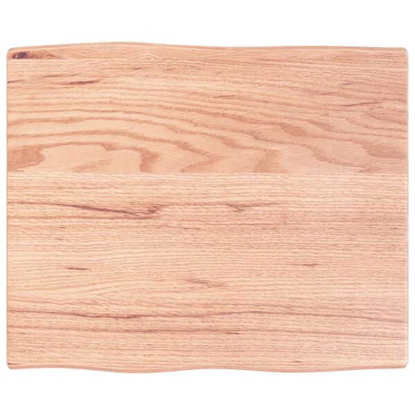 vidaXL Tafelblad natuurlijke rand 60x50x2 cm eikenhout lichtbruin