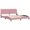 vidaXL Bedframe zonder matras fluweel roze 180x200 cm
