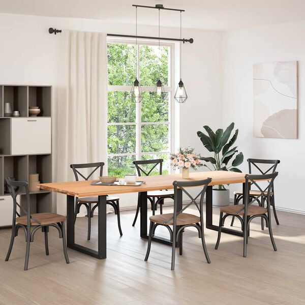 vidaXL Eettafelpoten 3 st U-vormig 80x(72-73) cm staal zwart