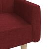 vidaXL Slaapbank 2-zits met voetenbank stof wijnrood