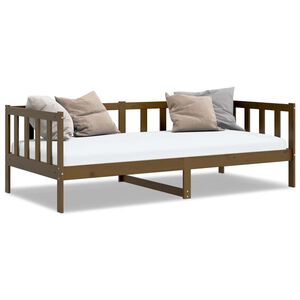 vidaXL Bedbank massief grenenhout honingbruin 90x200 cm