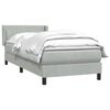 vidaXL Boxspring met matras fluweel lichtgrijs 90x220 cm