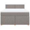 vidaXL Boxspring met matras stof taupe 140x190 cm