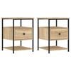vidaXL Nachtkastjes 2 st 40x42x56 cm bewerkt hout sonoma eikenkleurig