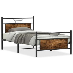 vidaXL Bedframe zonder matras hout gerookt eikenkleurig 100x200 cm