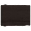 vidaXL Tafelblad natuurlijke rand 80x60x(2-4) cm eikenhout donkerbruin