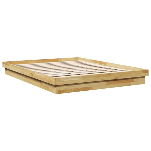 vidaXL Bedframe zonder matras 160x200 cm massief hout eiken