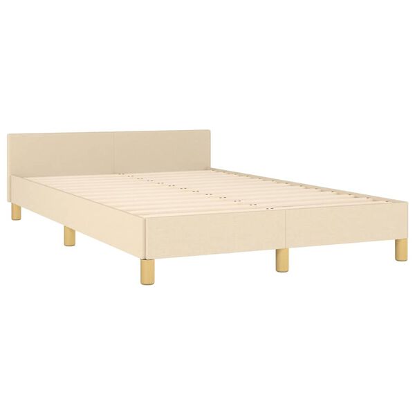 vidaXL Bedframe zonder matras 120x200 cm stof crèmekleurig