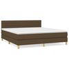 vidaXL Boxspring met matras stof donkerbruin 180x200 cm