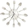vidaXL Wandklok lepel-en-vork 31 cm aluminium zilverkleurig