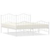 vidaXL Bedframe met hoofd- en voeteneinde&nbsp;metaal wit 183x213 cm
