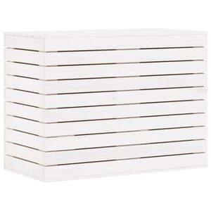 vidaXL Wasmand 88,5x44x66 cm massief grenenhout wit