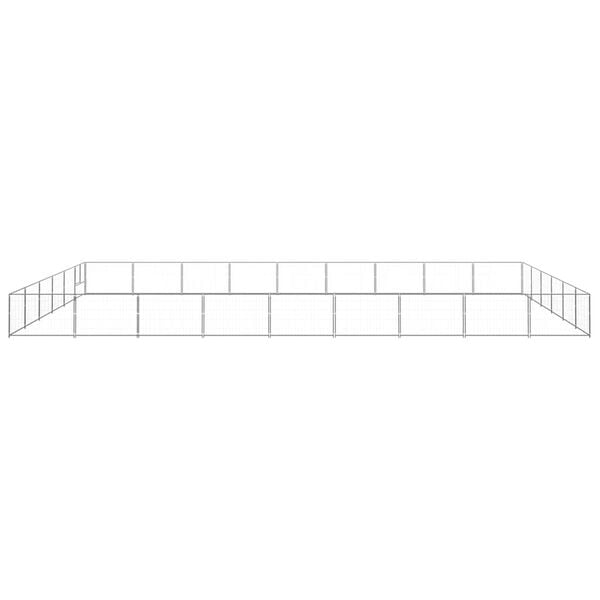vidaXL Hondenkennel 54 m&sup2; staal zilverkleurig