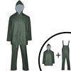 vidaXL Tweedelig regenpak waterbestendig met capuchon groen XL