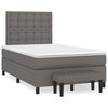 vidaXL Boxspring met matras kunstleer grijs 120x190 cm