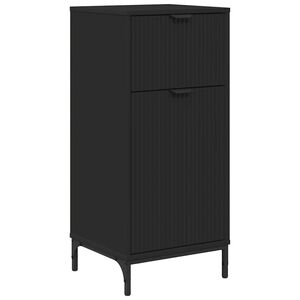 vidaXL Badkamer Kast Zwart 39,5 x 36 x 88 cm Bewerkt hout & Metaal