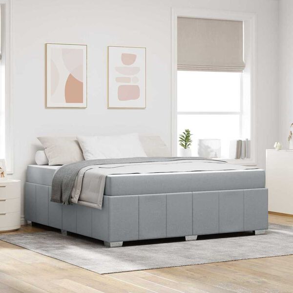 vidaXL Bedframe met matras Lichtgrijs 180 x 200 cm Stof