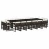 vidaXL 17-delige Tuinset met kussens poly rattan bruin