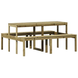 vidaXL Picknicktafel 160x134x75 cm ge&iuml;mpregneerd grenenhout