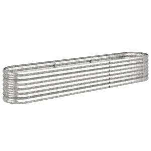 vidaXL Plantenbak 224x40x36 cm gegalvaniseerd staal zilverkleurig