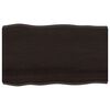 vidaXL Tafelblad natuurlijke rand 100x60x(2-6)cm eikenhout donkerbruin
