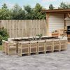 vidaXL 17-delige Tuinset met kussens poly rattan beige