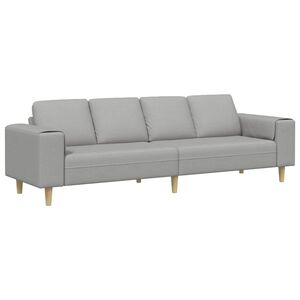 vidaXL Woonkamer Bank Wolkengrijs 250 x 77 x 76 cm Polyester
