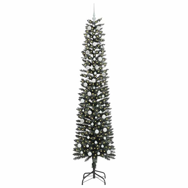 vidaXL Kunstkerstboom met 300 LED Groen 240 cm PVC en Plastic en Staal