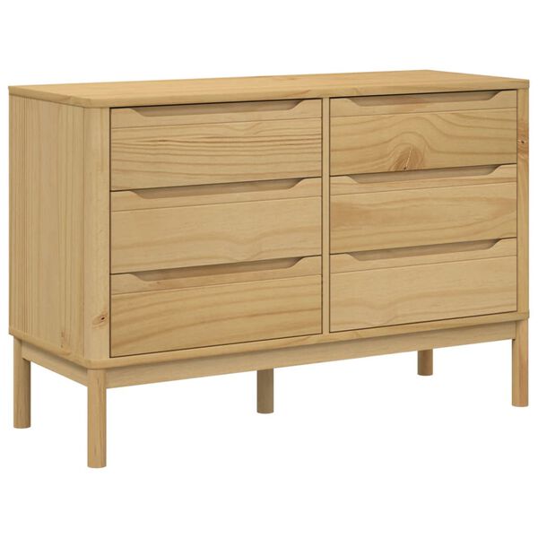 vidaXL Ladekast FLORO massief grenenhout wasbruin